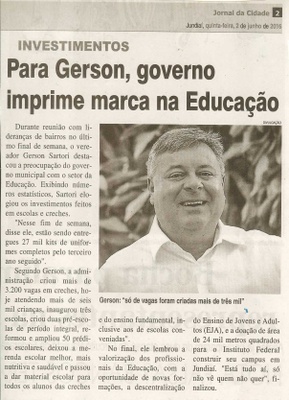 JC - 02/06/16 - pg 2 - Para Gerson, governo imprime marca na Educação -