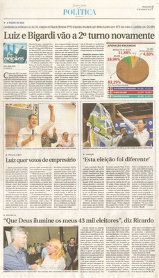 JJ - 03/10/16 - pg 3 - política - Luiz e Bigardi vão a 2º turno novamente - 