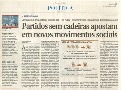 JJ - 03/11/16 - pg 3 - política - Partidos sem cadeiras apostam em novos movimentos sociais -