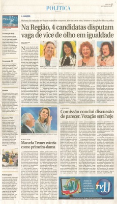 JJ - 04/08/16 - pg 3 - política - Na região, 4 candidatas disputam vaga de vice de olho em igualdade -