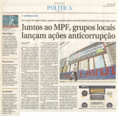 JJ - 06/01/16 - pg 3 - Política - Juntos ao MPF, grupos locais lançam ações anticorrupção - Pela Ordem.