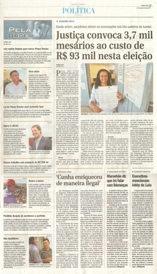 JJ - 07/07/16 - pg 3 - política - Justiça convoca 3,7 mil mesários ao custo de R$ 93 mil nesta eleição - Pela ordem -