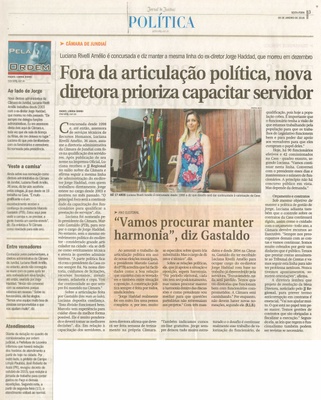  JJ - 08/01/16 - pg 3 - Política - Fora da articulação política, nova diretora prioriza capacitar servidor - Pela Ordem.
