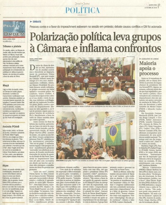 JJ - 13/04/16 - pg 3 - política - Polarização política leva grupos à Câmara e inflama confrontos -