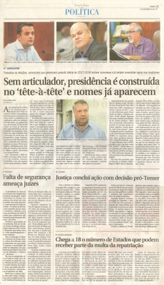 JJ - 13/11/16 - pg 3 - política - Sem articulador, presidência é construída no 'tête-a-tête' e nomes já aparecem -