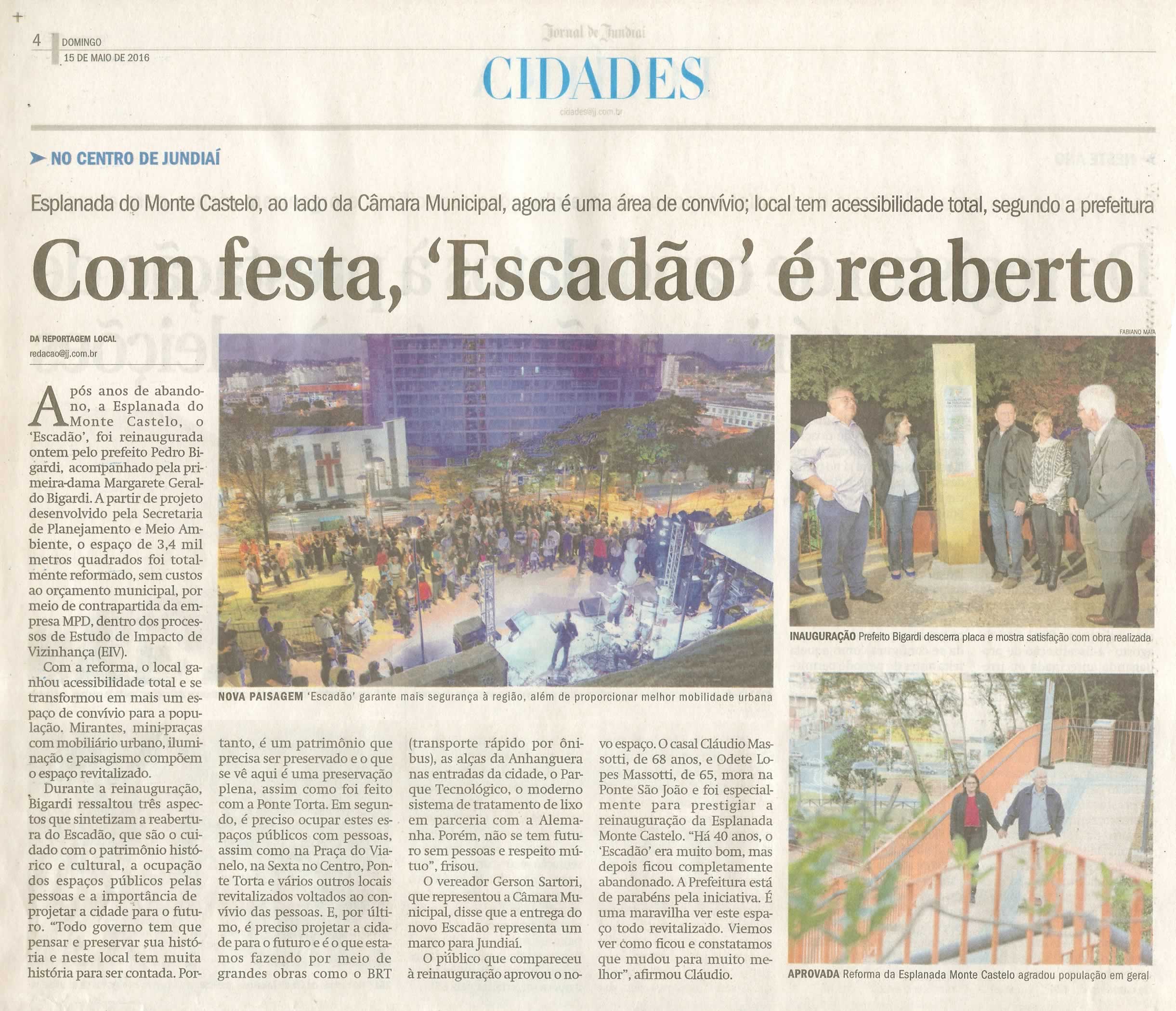 JJ - 15/05/16 - pg 4 - Cidades - Com festa, 'Escadão' é reaberto -