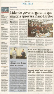JJ - 17/06/16 - pg 3 - política - Líder de governo garante que maioria aprovará Plano Diretor -