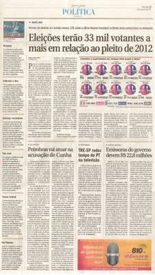 JJ - 19/07/16 - pg 3 - política - Eleições terão 33 mil votantes a mais em relação ao pleito de 2012 -