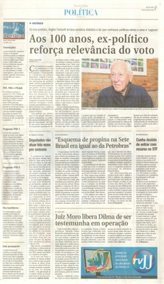 JJ - 20/07/16 - pg 3 - política - Aos 100 anos, ex-político reforça relevância do voto -