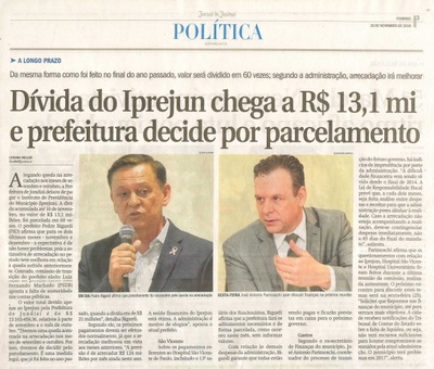 JJ - 20/11/16 - pg 3 - Dívida do Iprejun chega a R$ 13,1 mi e prefeitura decide por parcelamento -