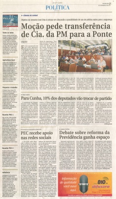  JJ - 22/02/16 - pg 3 - Política - Moção pede transferência de Cia. da PM para a Ponte - Pela Ordem.