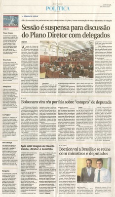 JJ - 22/06/16 - pg 3 - política - Sessão é suspensa para discussão do Plano Diretor com delegados -