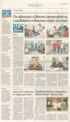 JJ - 22/08/16 - pg 3 - política - De almoços a blocos carnavalescos, candidatos reforçam corpo a corpo -