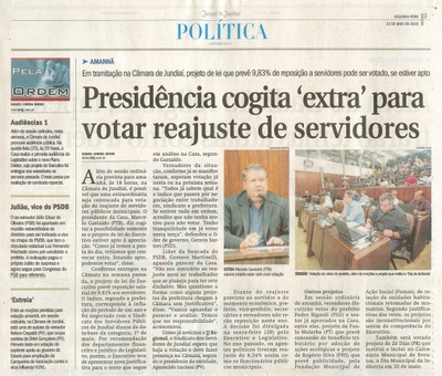 JJ - 23/05/16 - pg 3 - política - Presidência cogita 'extra' para votar reajuste de servidores -