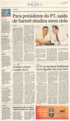 JJ - 25/02/16 - pg 3 - Política - Para presidente do PT, saída de Sartori sinaliza novo ciclo - Pela Ordem.