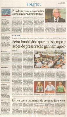 JJ - 26/01/16 - pg 3 - política - Presidente nomeia economista como diretor administrativo - setor imobiliário quer mais tempo e ações de preservação ganham apoio - 