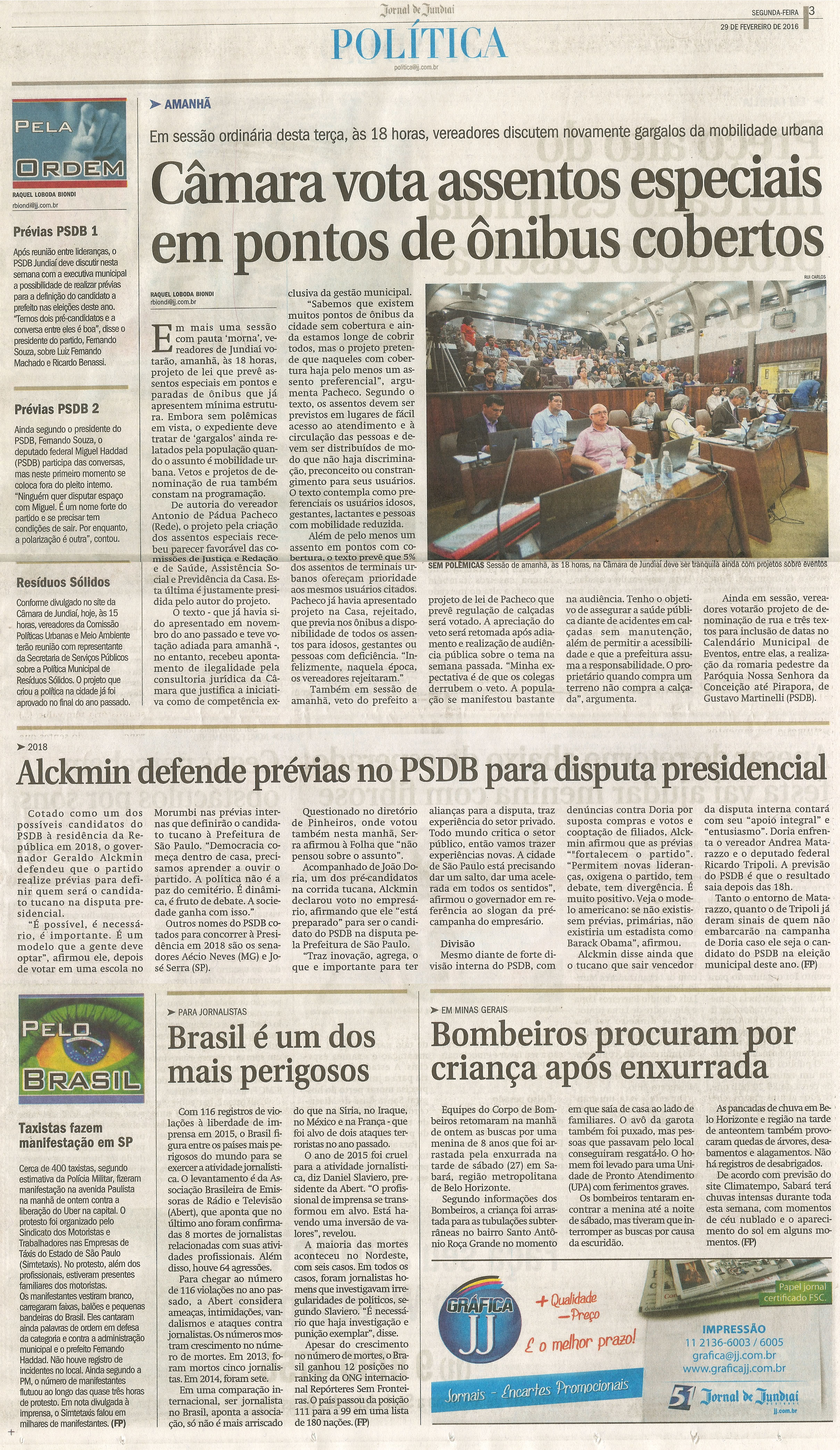 JJ - 29/02/16 - pg 3 - política - Câmara vota assentos especiais em pontos de ônibus cobertos - 