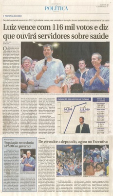 JJ - 31/10/16 - pg 3 - política - Luiz vence com 116 mil votos e diz que ouvirá servidores sobre saúde -