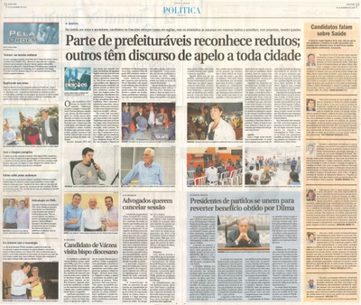 JJ - 02/09/16 - pgs 2 e 3 - Parte de prefeituráveis reconhece redutos; outros têm discurso de apelo a toda cidade 