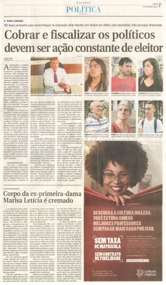 JJ - 05/02/17 - pg 3 - Política - Cobrar e fiscalizar os políticos devem ser ação constante de eleitor.