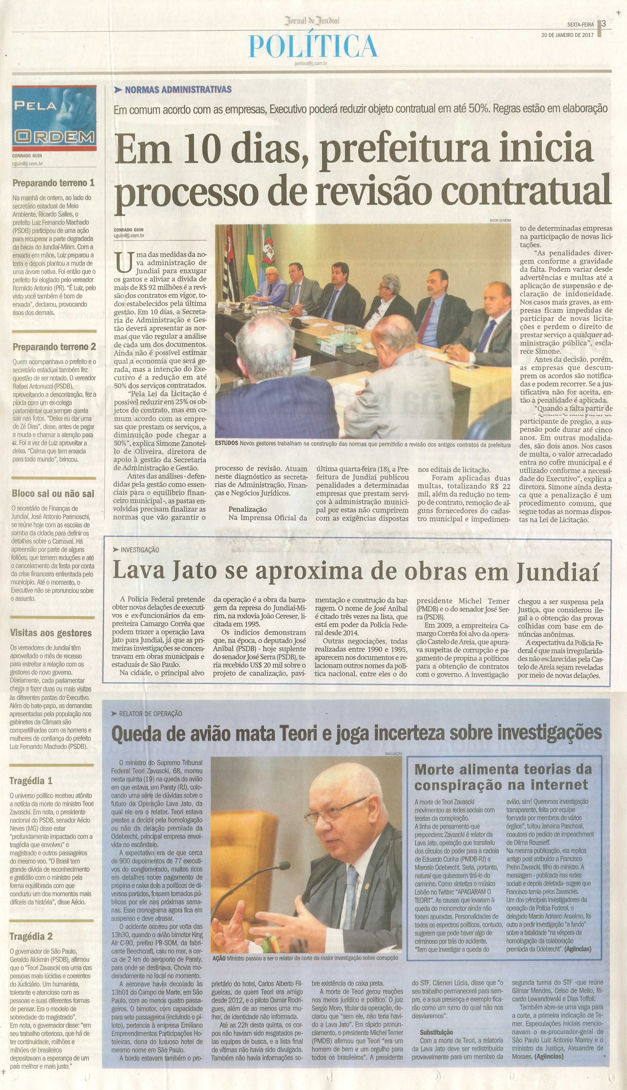 JJ - 20/01/17 - pg 3 - política - Em 10 dias, prefeitura inicia processo de revisão contratual -