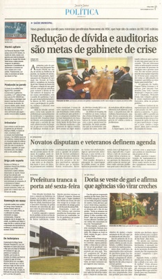 JJ - 03/01/17 - pg 3 - política - Redução de dívida e auditorias são metas de gabinete de crise - Novatos disputam e veteranos definem agenda -