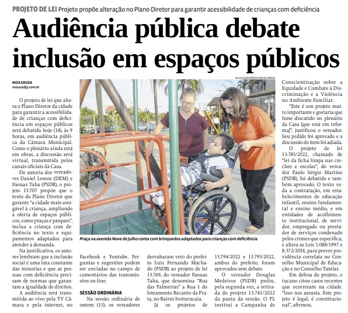 Audiência pública debate inclusão em espaços públicos