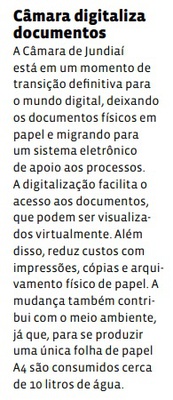 Câmara digitaliza documentos