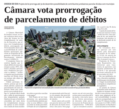 Câmara vota prorrogação de parcelamento de débitos