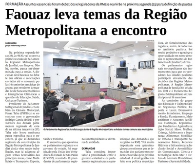 Faouaz leva temas da Região Metropolitana a encontro