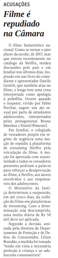 Filme é repudiado na Câmara