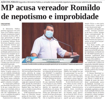 MP acusa vereador Romildo de nepotismo e improbidade