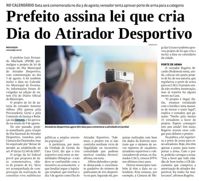 Prefeito assina lei que cria Dia do Atirador Desportivo