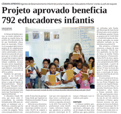 Projeto aprovado beneficia 792 educadores infantis