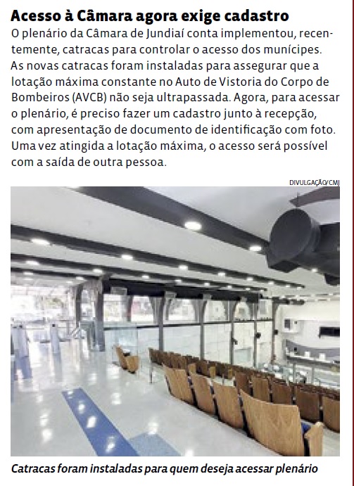 Acesso à Câmara agora exige cadastro