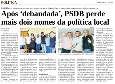 Após ‘debandada’, PSDB perde  mais dois nomes da política local