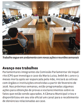 Avanço nos trabalhos