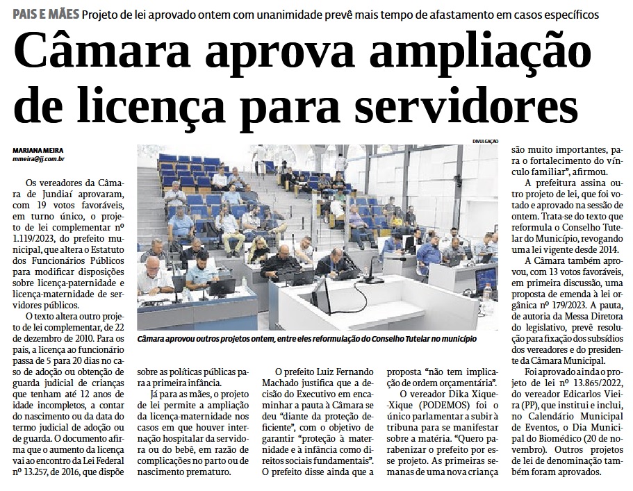 Câmara aprova ampliação de licença para servidores