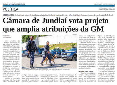 Câmara de Jundiaí vota projeto que amplia atribuições da GM