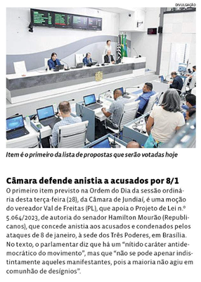 Câmara defende anistia a acusados por 8/1