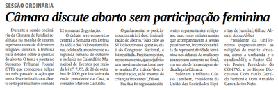 Câmara discute aborto sem participação feminina