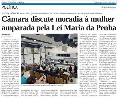 Câmara discute moradia à mulher amparada pela Lei Maria da Penha