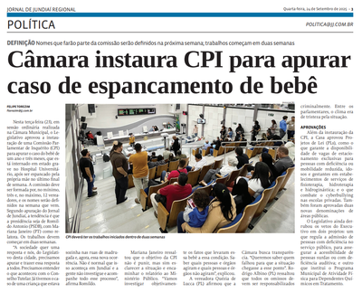Câmara instaura CPI para apurar caso de espancamento de bebê