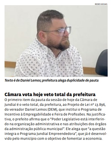 Câmara vota hoje veto total da prefeitura