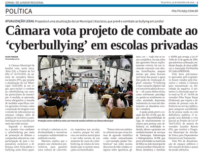 Câmara vota projeto de combate ao ‘cyberbullying’ em escolas privadas