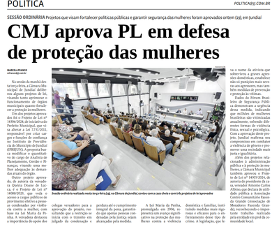 CMJ aprova PL em defesa  de proteção das mulheres