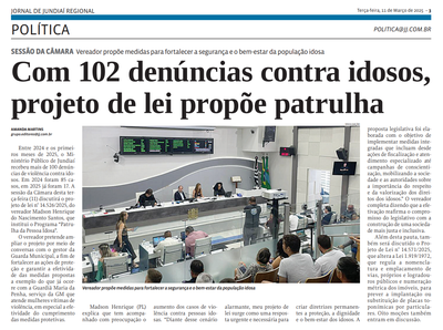 Com 102 denúncias contra idosos, projeto de lei propõe patrulha