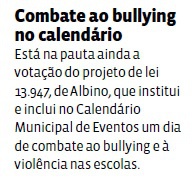Combate ao bullying no calendário