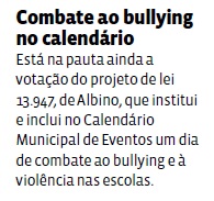 Combate ao bullying no calendário