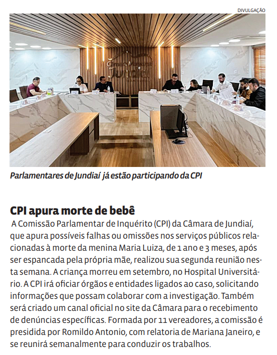 CPI apura morte de bebê